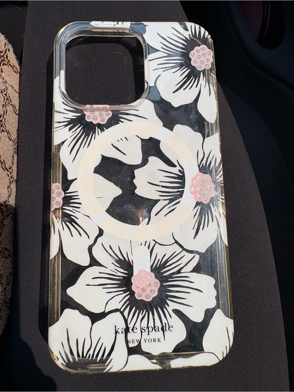 kate spade Floral Clear iPhone Case with White Flowers & Pink Centers